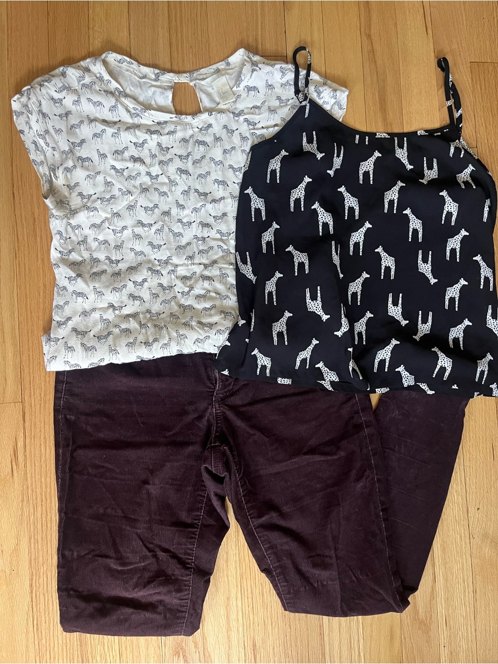 BUNDLE - cute tops and Universal Thread Corduroy Pants in Deep Plum